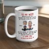 To My Wife Love Quote Ceramic Mug, Personalized Couple Cartoon, Romantic Morning Coffee Unique Gift