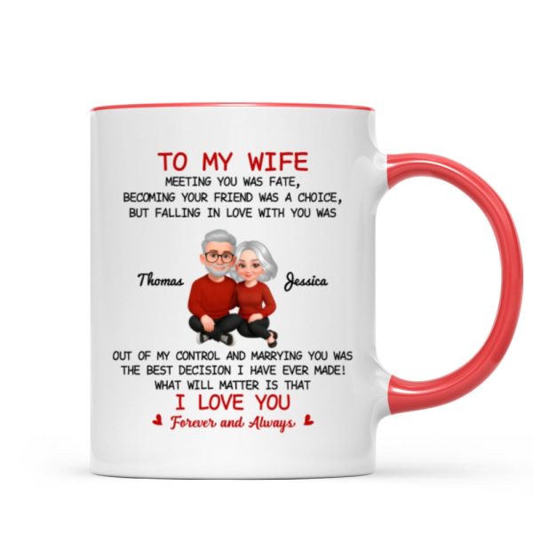 To My Wife My Husband Meeting You Was Fate - Personalized Mug - Gift For Couple, Gift For Him, For Her