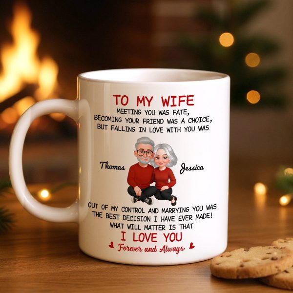 To My Wife My Husband Meeting You Was Fate - Personalized Mug - Gift For Couple, Gift For Him, For Her