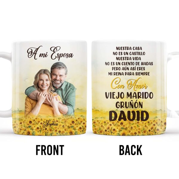 To My Wife, My Queen Forever With Love Grumpy Old Husband - Personalized Custom Coffee Mug - CPL147_MG