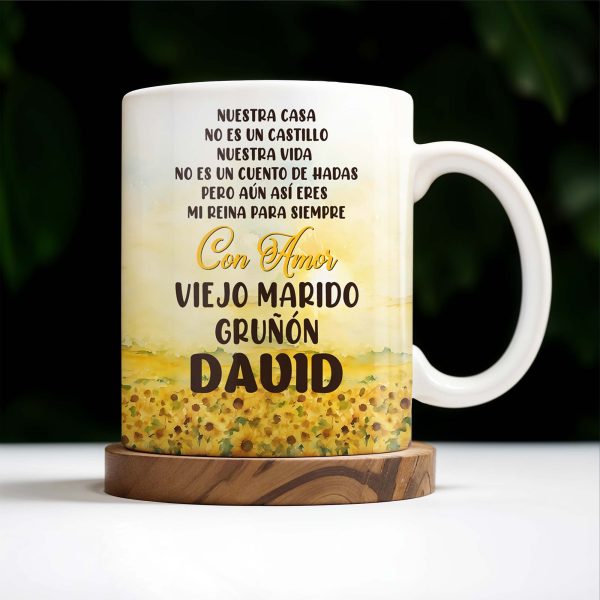 To My Wife, My Queen Forever With Love Grumpy Old Husband - Personalized Custom Coffee Mug - CPL147_MG