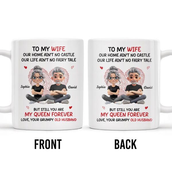 To My Wife, Our Home Ain't No Castle, Hearts - Personalized Custom Coffee Mug - WIF058_MG