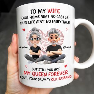 To My Wife, Our Home Ain't No Castle, Hearts - Personalized Custom Coffee Mug - WIF058_MG
