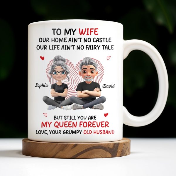To My Wife, Our Home Ain't No Castle, Hearts - Personalized Custom Coffee Mug - WIF058_MG