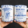 To My Wife You Are My Queen Forever Hearts and Birds Design - Personalized Custom Coffee Mug - CPL513_MG
