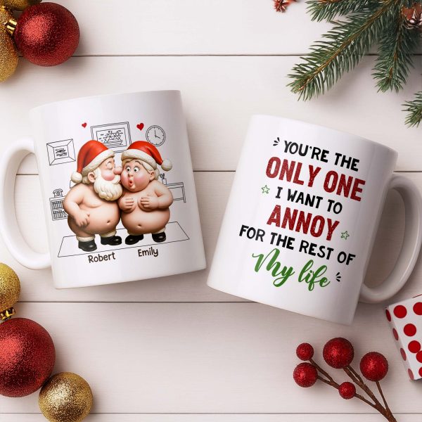 To My Wonderful Wife Merry Christmas With All My Love Santa And Elf - Personalized Custom Coffee Mug - CPL863_MG