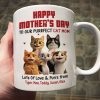 To Our Perfect Cat Mom Adorable Cartoon Cats Personalized Mug, Unique Gifts For Cat Moms