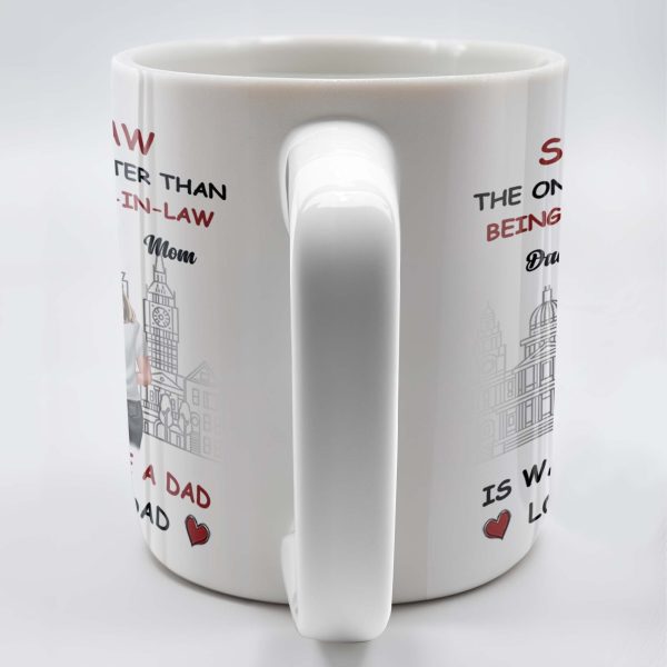 To Our Son-In-Law, The Only Thing Better Than Being Your Parent-In-Law, Family and Cityscape - Personalized Custom Coffee Mug - SON042_MG