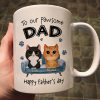 To Pawsome Dad Watercolor Cute Cat Sitting On Sofa Personalized Mug