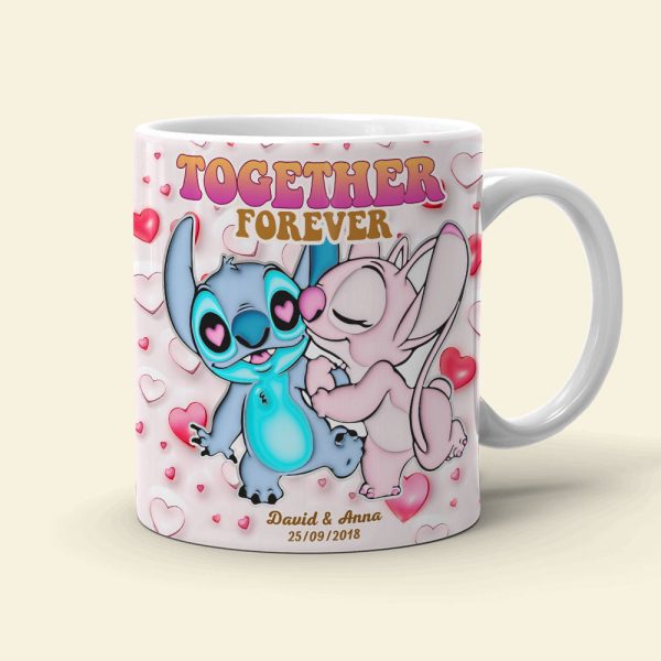 Together Forever, Couple Gift, Personalized Coffee Mug, Cartoon Couple Mug 03NATI271023