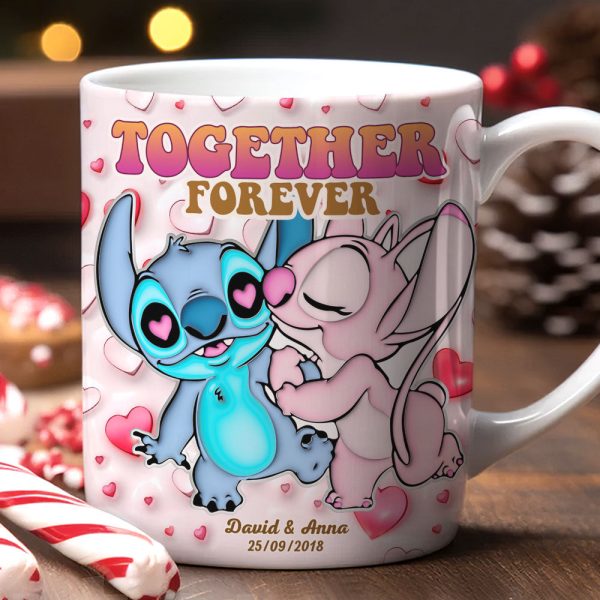 Together Forever, Couple Gift, Personalized Coffee Mug, Cartoon Couple Mug 03NATI271023