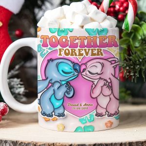 Together Forever, Couple Gift, Personalized Coffee Mug, Cartoon Couple Mug 03NATI271023