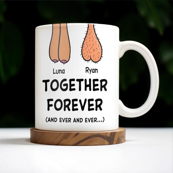 Together Forever Customizable Mug With Cute Feet Design - Personalized Custom Coffee Mug - CPL190_MG