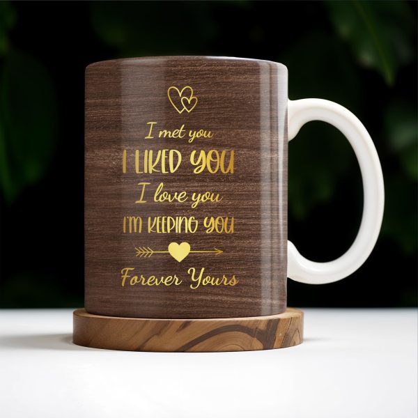 Together Forever, Holding Hands and Hearts Mug - Personalized Custom Coffee Mug - CPL150_MG
