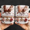 Together From Our First Kiss Infinity Symbol And Rose - Personalized Custom Coffee Mug - CPL1304_MG
