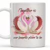 Together Is Our Favorite Place To Be, Swans and Hearts - Personalized Custom Coffee Mug - CPL411_MG