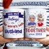 Together Since 2003, Cartoon Couple and Confetti - Personalized Custom Coffee Mug - HSB035_MG