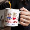 Together Since 2003, Cartoon Couple and Confetti - Personalized Custom Coffee Mug - HSB035_MG