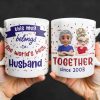 Together Since 2003, Cartoon Couple and Confetti - Personalized Custom Coffee Mug - HSB035_MG