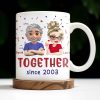 Together Since 2003, Cartoon Couple and Confetti - Personalized Custom Coffee Mug - HSB035_MG