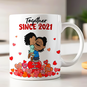 Together Since 2021 Peanut Couple - Personalized Coffee Mug - Gift For Couple, Husband Wife | GR8 NH96