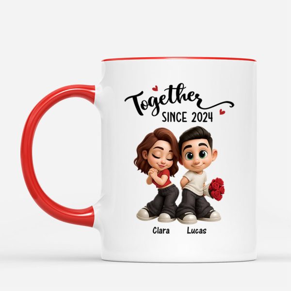 Together Since Ceramic Mug, Personalized Couple Keepsake For Morning Coffee, Sweet Unique Gift For Couples