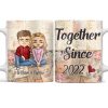 Together Since Husband Wife - Couple Gift - Personalized Custom White Edge-to-Edge Mug