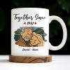 Together Since With Couple And Hearts Design - Personalized Custom Coffee Mug - CPL403_MG