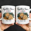 Together Since With Couple And Hearts Design - Personalized Custom Coffee Mug - CPL403_MG
