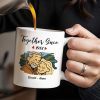 Together Since With Couple And Hearts Design - Personalized Custom Coffee Mug - CPL403_MG