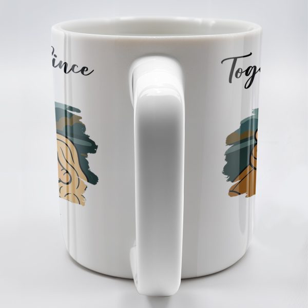 Together Since With Couple And Hearts Design - Personalized Custom Coffee Mug - CPL403_MG