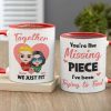 Together We Just Fit - You Are My Missing Piece, Personalized Couple Puzzle Accent Mug