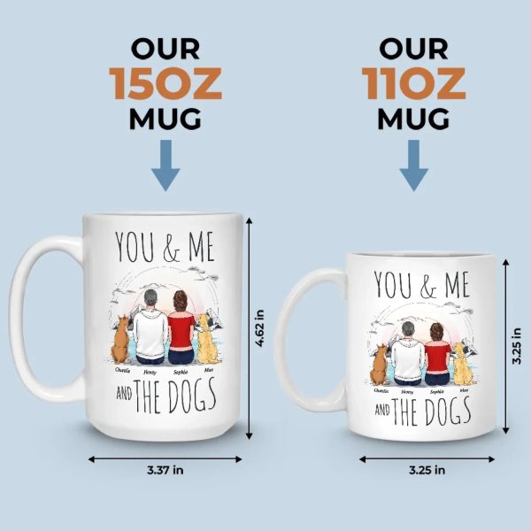 Together With Our Pups - Couple Personalized Custom Mug - Gift For Husband Wife, Anniversary, Pet Owners, Pet Lovers