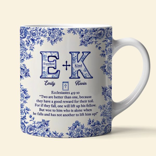 Toile de Jouy Faith & Love Mug Personalized Gifts For Couple 01HYDT061025