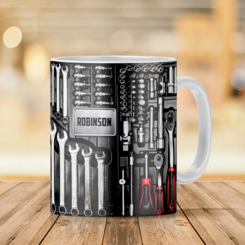 Tool Box Mechanic Personalized Mug, Father's Day, Gifts for Men, Toolkit