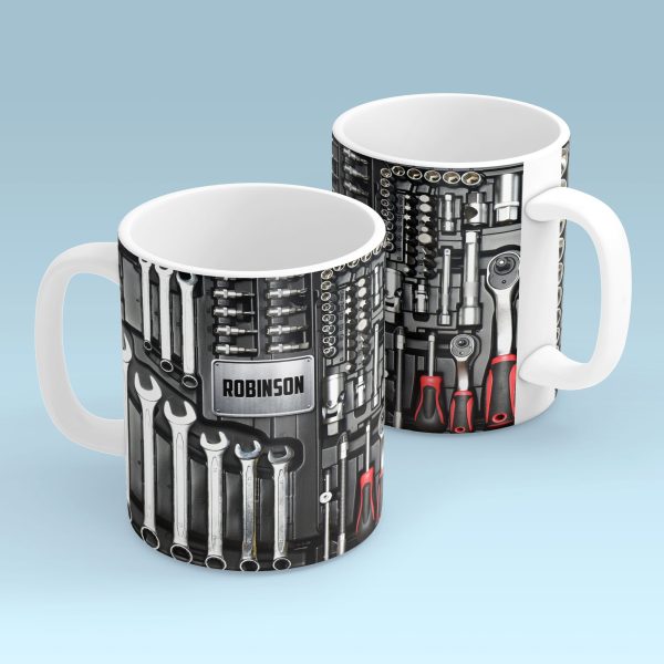 Tool Box Mechanic Personalized Mug, Father's Day, Gifts for Men, Toolkit