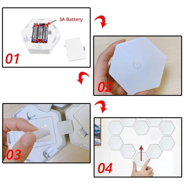 Touch Sensor Rgb Led Hexagon Lamp