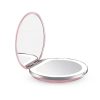 Travel-Friendly Led Makeup Mirror, 1X/10X Magnification, Compact & Usb Rechargeable