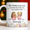 True Friends Are Hard To Find, Cartoon Characters And Flowers - Personalized Custom Coffee Mug - BST516_MG