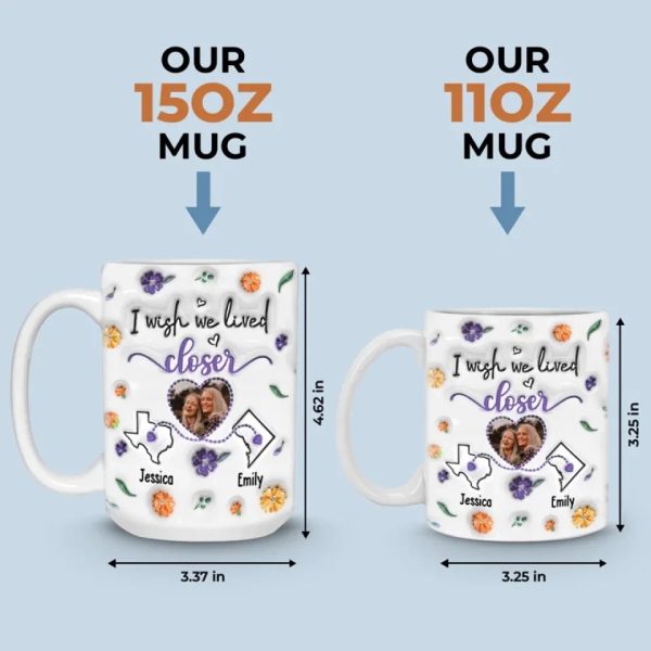 True Friends Are Never Apart - Bestie Personalized Custom 3D Inflated Effect Printed Mug - Christmas Gift For Best Friends, BFF, Sisters