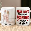 True Love Is Hanging Together Through The Years, Custom Couple Face Coffee Mug, Funny Gift For Couple, Valentine's Gifts