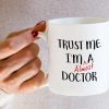 Trust Me I'm Almost a Doctor Funny Coffee Mug, Medical Student Gift for Medics Nurses Doctors, Graduation Birthday Gift for Friends Coworkers