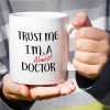 Trust Me I'm Almost a Doctor Funny Coffee Mug, Medical Student Gift for Medics Nurses Doctors, Graduation Birthday Gift for Friends Coworkers