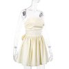Tube Frill Ruched Bow Mini Dress