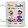 Two Dads Are Better Than One, Cartoon Characters and Ice Cream - Personalized Custom Coffee Mug - DAD109_MG