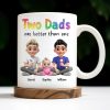 Two Dads Are Better Than One, Cartoon Characters and Ice Cream - Personalized Custom Coffee Mug - DAD109_MG
