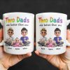 Two Dads Are Better Than One, Cartoon Characters and Ice Cream - Personalized Custom Coffee Mug - DAD109_MG