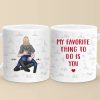 Two Hearts In Love Need No Words - Couple Personalized Custom Mug - Gift For Husband Wife, Anniversary