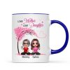 Under Pink Tree Doll Women Sitting Like Mother And Daughters Personalized Mug