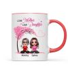 Under Pink Tree Doll Women Sitting Like Mother And Daughters Personalized Mug